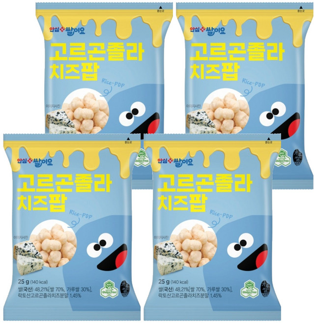 청원생명농협 열풍으로 구운 쌀과자 쌀이요 고르곤졸라 치즈팝, 4개, 25g