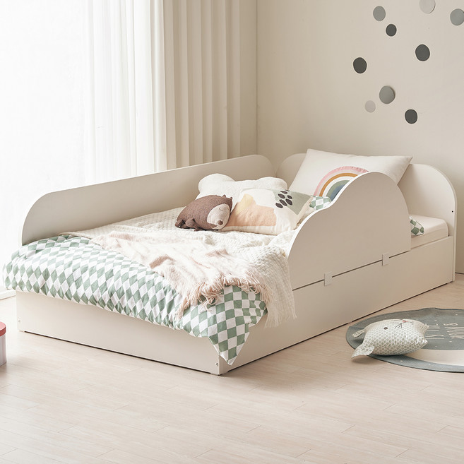 꿈꾸는요셉 앙팡 어린이 침대 + 구름가드 세트 방문설치, 크림