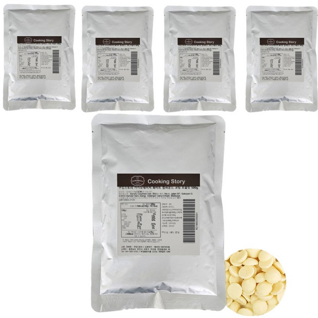 CACAONATURE 白代可可脂塗層巧克力, 500g, 5個