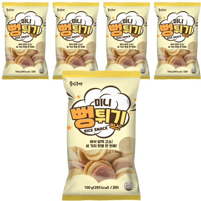 꿀이구마 미니 뻥튀기 믹스, 100g, 5개