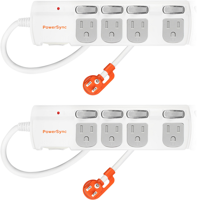 PowerSync 群加 5開4插防塵防雷擊抗搖擺延長線 TPS354DN9018, 1.8m, 2個, 白色