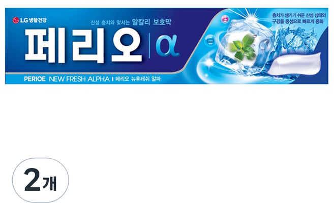 페리오 뉴후레쉬 알파 치약, 2개, 185g
