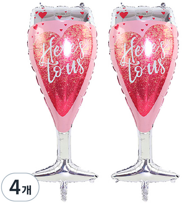타이탄 생일 파티 풍선, 발렌타인데이 사랑의 술잔, 4개