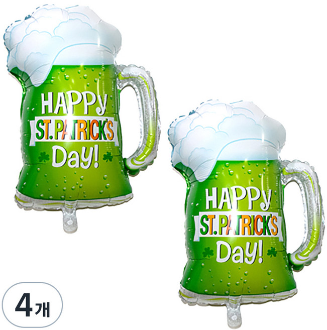 타이탄 생일 파티 풍선, 그린 맥주잔, 4개