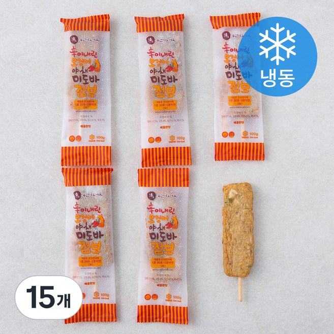 부산미도어묵 신이내린 오징어 야채 미도바 점보(냉동), 100g, 15개