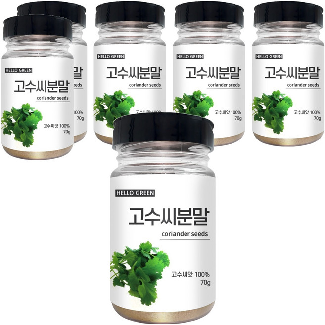 헬로우그린 고수씨 분말 통, 6개, 70g