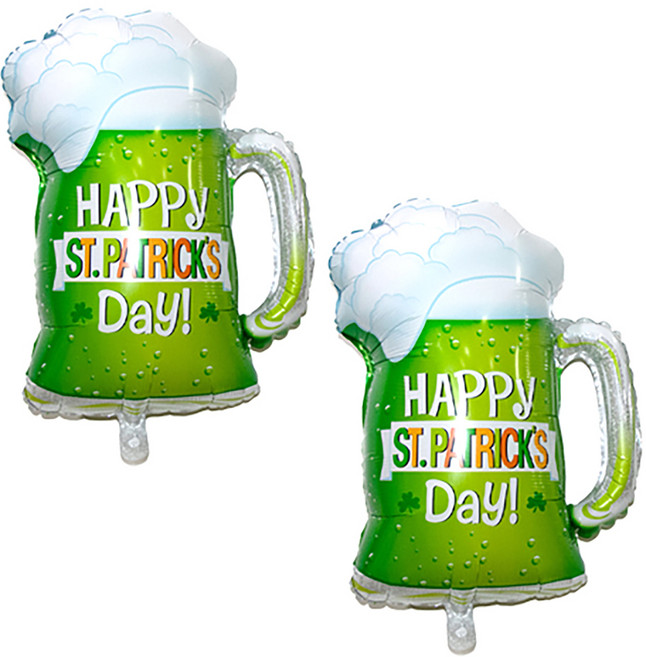 타이탄 생일 파티 풍선, 그린 맥주잔, 2개