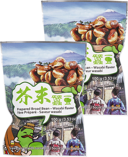 六福 風味蠶豆 芥末, 100g, 2包