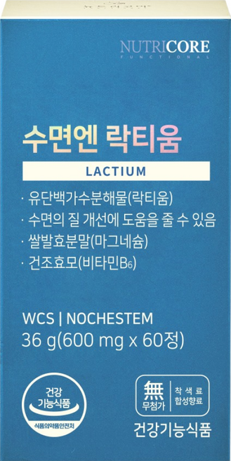 뉴트리코어 수면엔 락티움, 60정, 1개