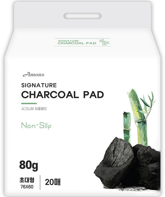 아몬스 시그니처 차콜 논슬립 강아지 배변패드, 20개입, 1개