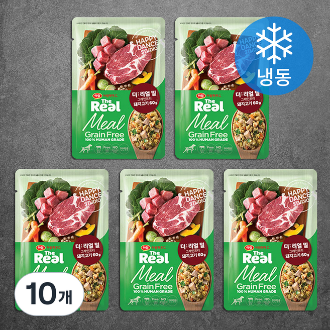 하림펫푸드 전연령 강아지 더리얼 밀 그레인프리 화식사료, 돼지, 60g, 10개