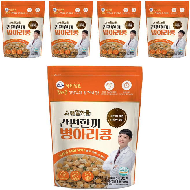 닥터딩요 김태균 선생님과 함께하는 매일한콩 간편한끼 병아리콩, 200g, 5개