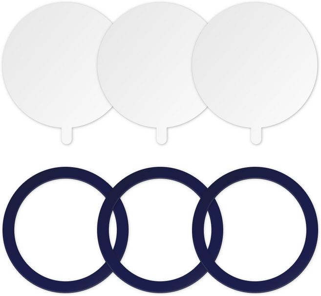 제이엔 맥세이프 호환 자석스티커 3개+보호필름 3개, 블루, 1세트