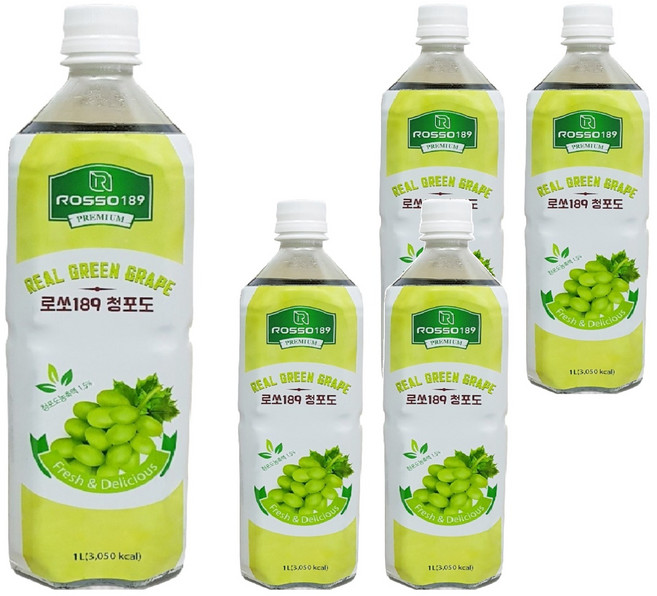 로쏘189 청포도 음료베이스, 1L, 5개