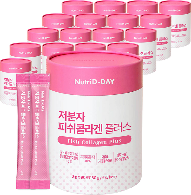 뉴트리디데이 저분자 피쉬콜라겐 플러스, 180g, 18개