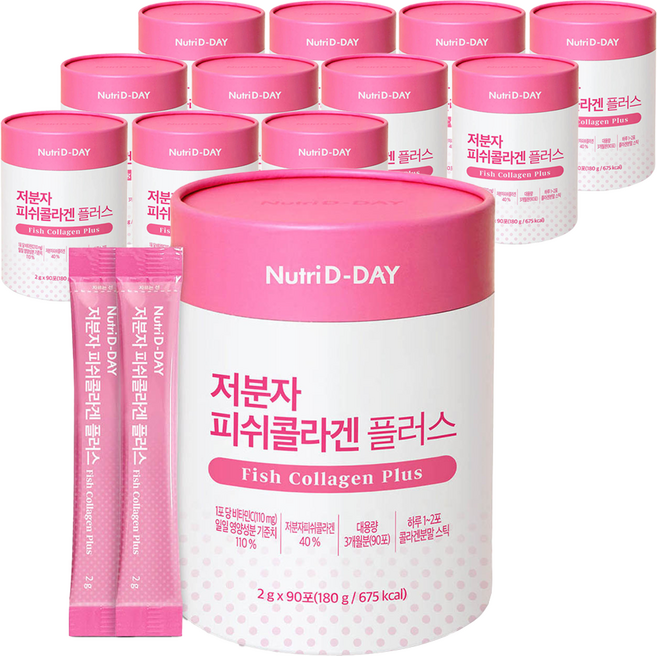 뉴트리디데이 저분자 피쉬콜라겐 플러스, 180g, 12개