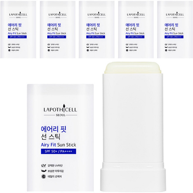 라포티셀 에어리 핏 썬 스틱 SPF50+ PA++++, 6개, 18.5g