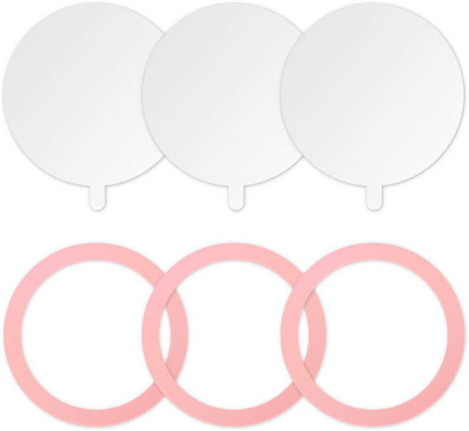 제이엔 맥세이프 호환 자석스티커 3개+보호필름 3개, 핑크, 1세트