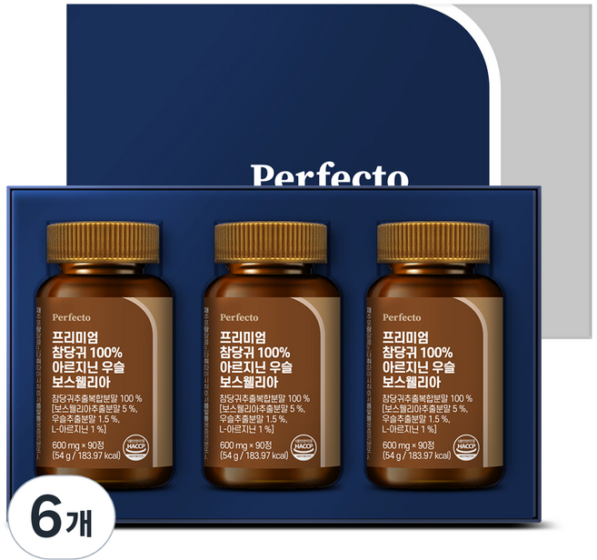 퍼펙토 프리미엄 참당귀 아르지닌 우슬 보스웰리아 54g, 6개, 90정
