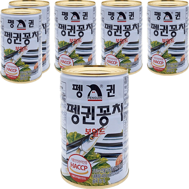 펭귄 꽁치 통조림, 400g, 6개