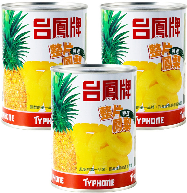 台鳳 整片鳳梨 罐頭, 565g, 3罐