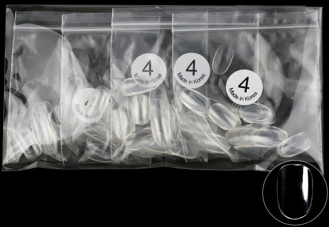 엘비아 숏오발 미니 네일팁 4호 50p x 4개, 클리어, 1개