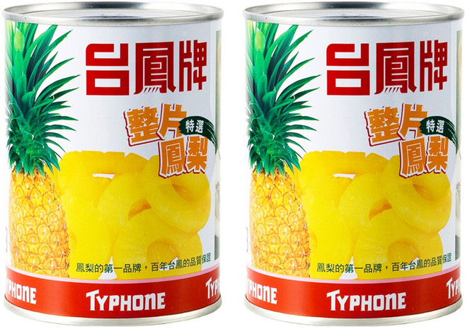 台鳳 整片鳳梨 罐頭, 565g, 2罐
