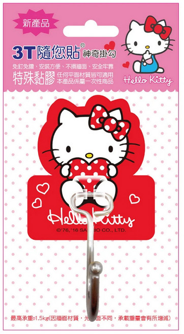 PMU 必美優 3T 隨您貼 HELLO KITTY 不鏽鋼大單勾, 顏色隨機, 1個