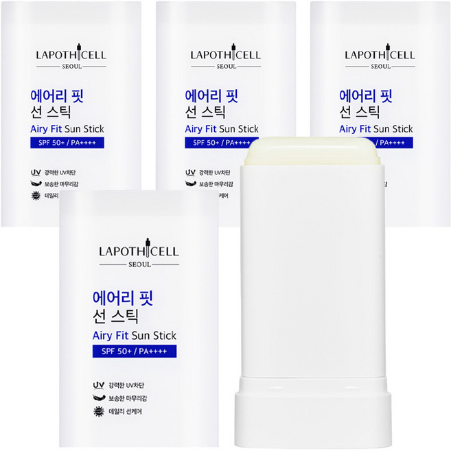 라포티셀 에어리 핏 썬 스틱 SPF50+ PA++++, 4개, 18.5g