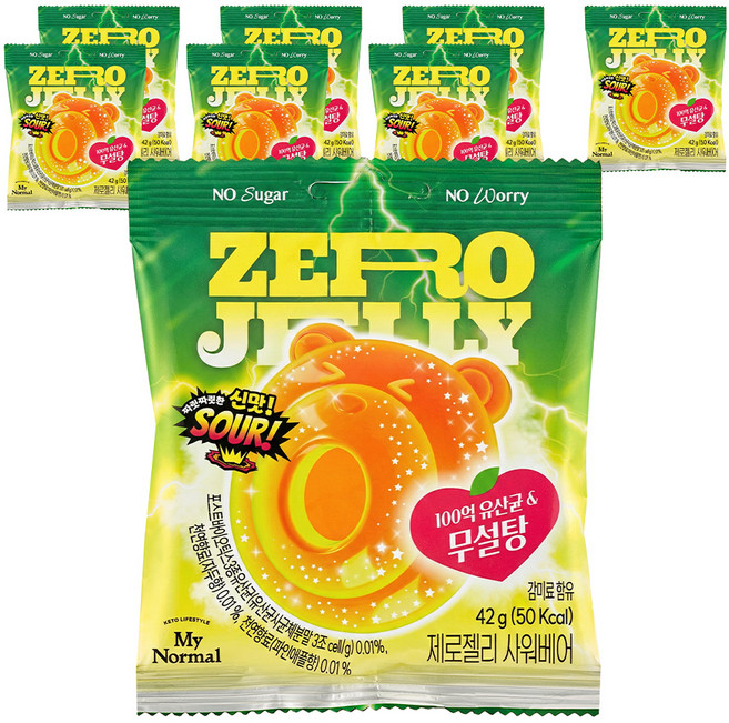 마이노멀 제로젤리 사워베어, 42g, 8개