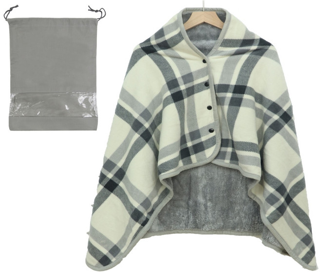 하늬통상 도톰한 극세사 똑딱이 무릎 망토담요