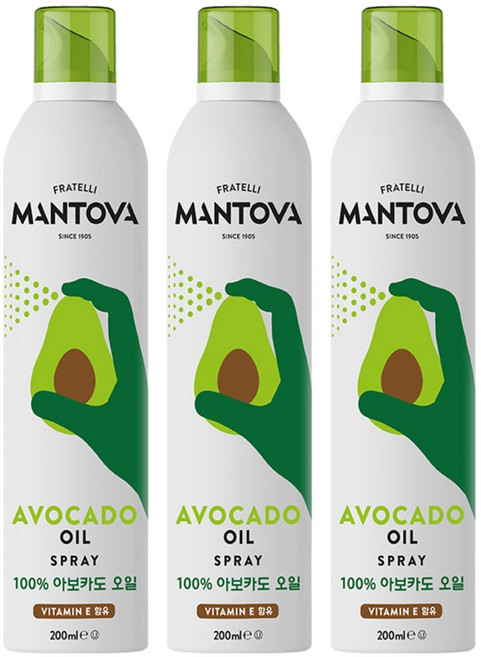 만토바 아보카도 오일 스프레이, 200ml, 3개