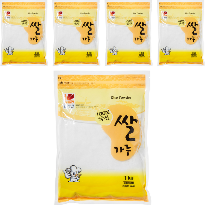 뚜레반 국내산 쌀가루, 1kg, 5개