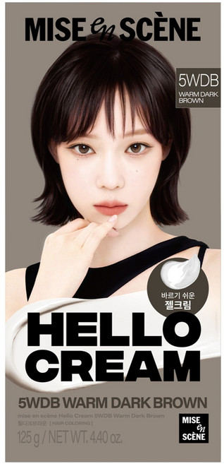 미쟝센 뉴 헬로크림 염색제, 웜다크브라운, 1개