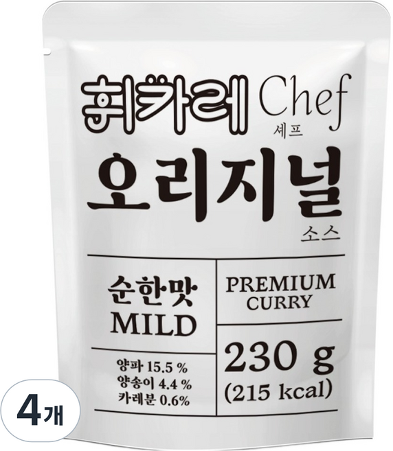 휘카레 셰프 오리지널 순한맛, 230g, 4개