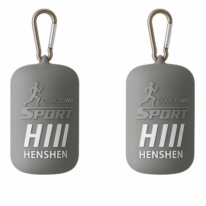 헨센 휴대용 스포츠 슬림 타올, 그레이, 2개