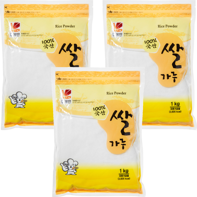 뚜레반 국내산 쌀가루, 1kg, 3개