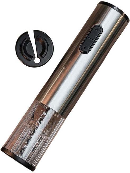 Keith 電動紅酒開瓶器 + 割箔刀, 銀色 + 透明色, 1組