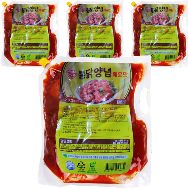 오뚜기 통닭양념 매운맛, 2kg, 4개