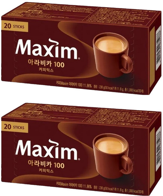 Maxim 麥心 阿拉比卡三合一咖啡 11.8g x 20條, 2盒