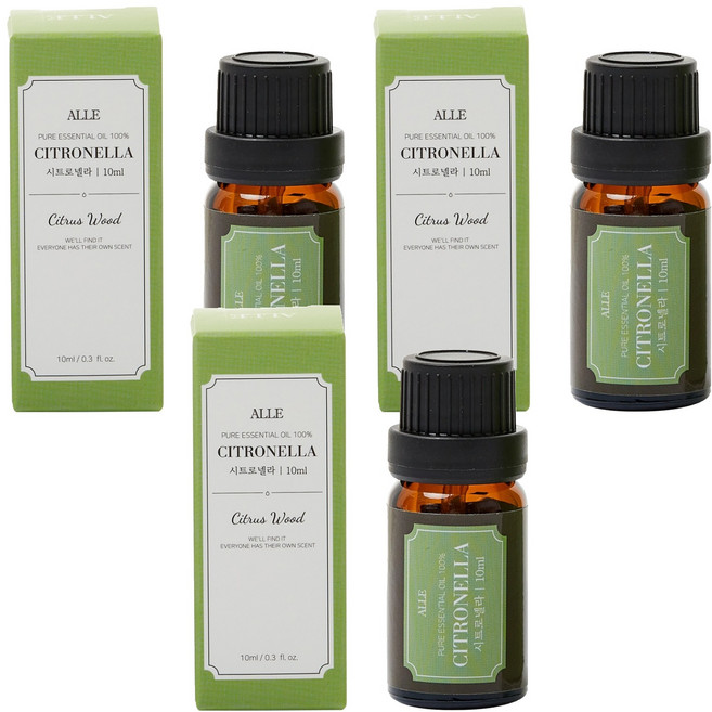 알레 퓨어 에센셜 오일 백프로 시트로넬라, 10ml, 3개