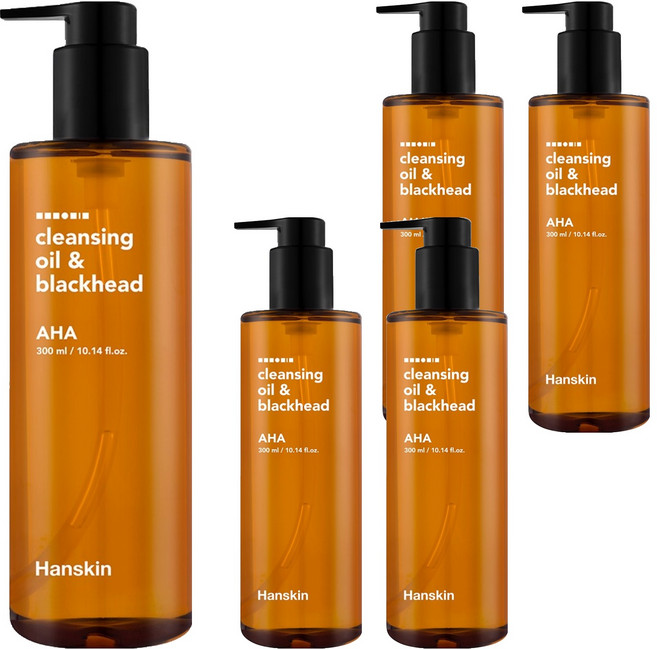 한스킨 클렌징오일 앤 블랙헤드 AHA, 300ml, 5개