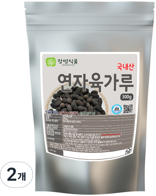 장명식품 연자육가루 국내산, 2개, 300g