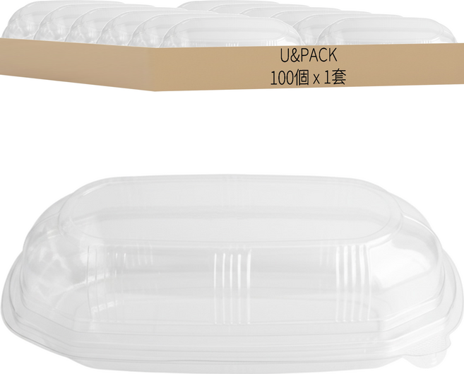 U&PACK 沙拉盒一次性容器, 1套, 100個裝
