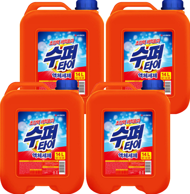 수퍼타이 뉴 액상세제 본품, 14L, 4개