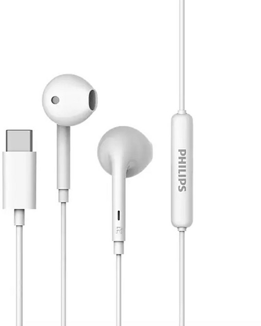 필립스 C타입 내장DAC 오픈형 유선이어폰, TAE1018, 화이트