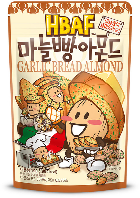 바프 마늘빵 아몬드, 190g, 1개