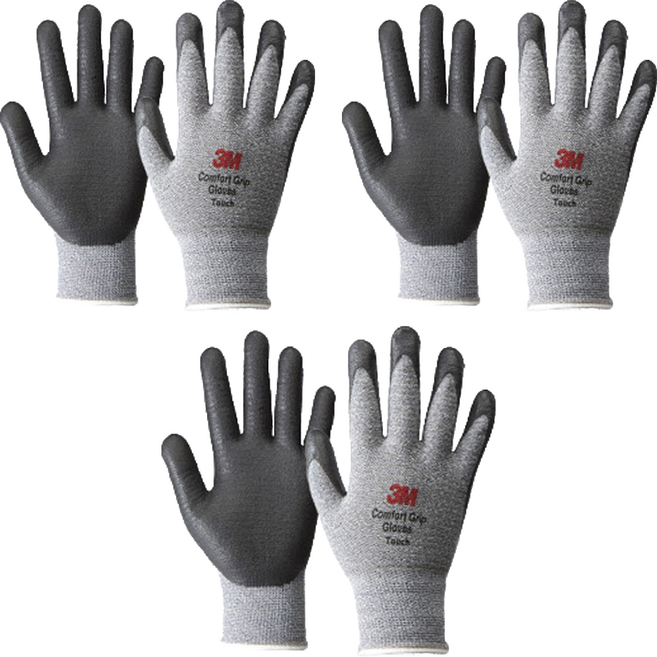 쓰리엠 컴포트 그립 터치 글로브 양손세트, Melange Gray, 3개