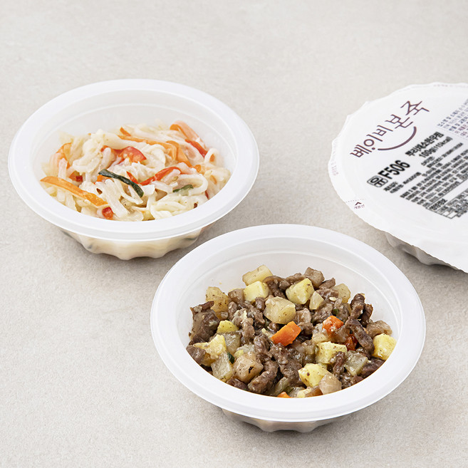 베이비본죽 반찬 뿌리 채소 한우찜 100g + 크래미 어니언 볶음 100g B세트, 200g, 1세트