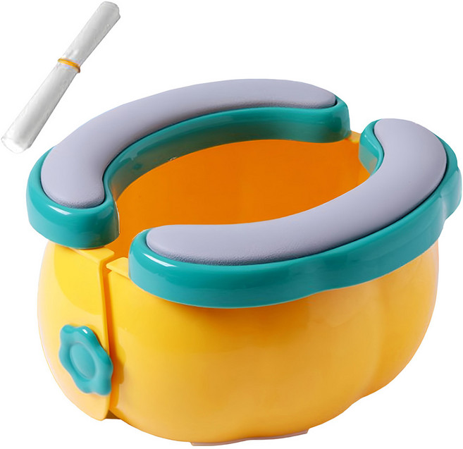 愛北鼻 兒童攜帶式摺疊馬桶, 1入, 黃色